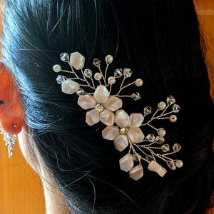 Bridal Hair Pin  - Silver Tone